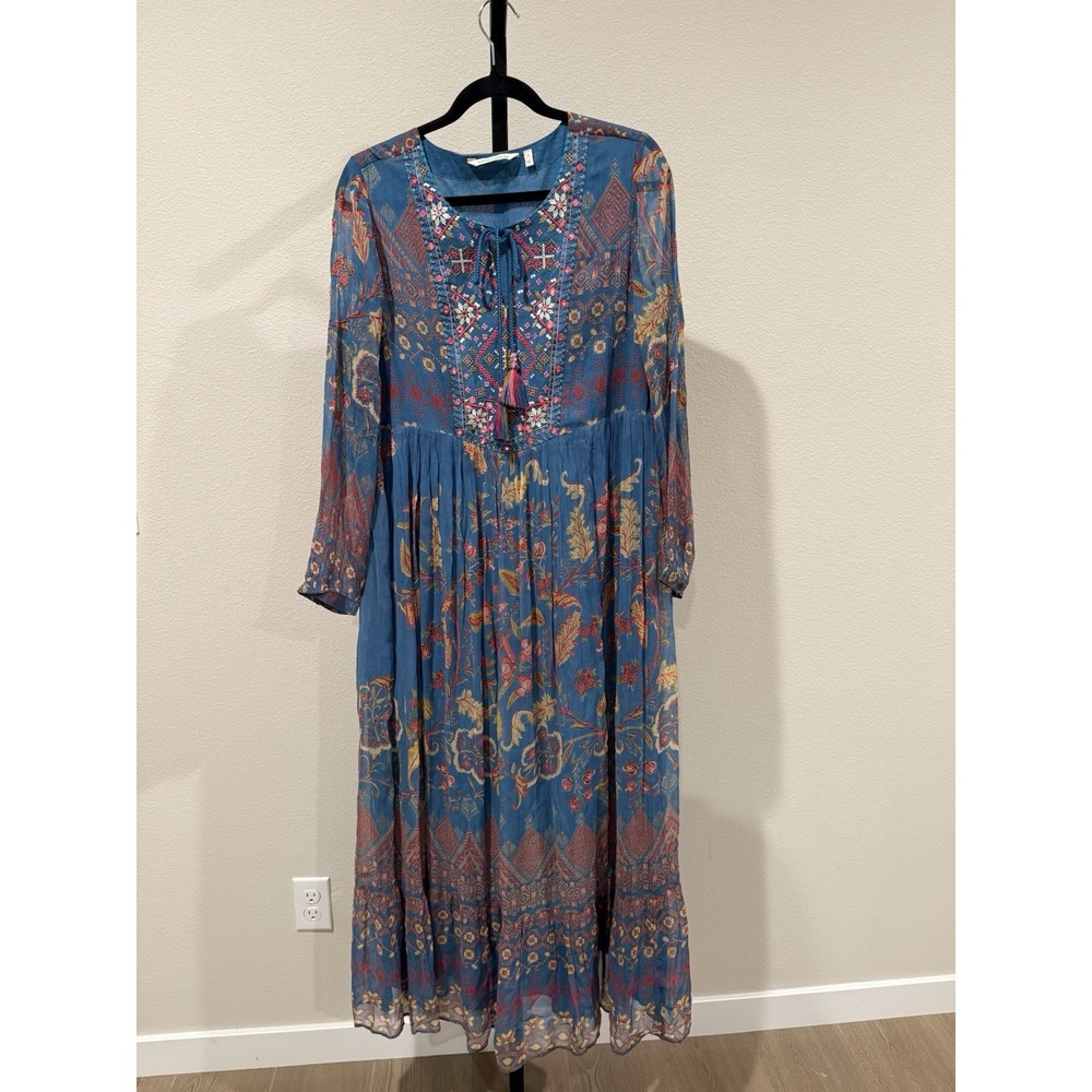 Soft Surroundings Mirapani Dress In Ayaletta Maxi Boho Size S Hippie Artsy - Picture 2 of 5